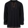 imageMens Pure Cotton Vintage Lace Up Shirts for Pirate Renaissance Viking Medieval Costume Without BeltBlack