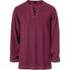 imageMens Pure Cotton Vintage Lace Up Shirts for Pirate Renaissance Viking Medieval Costume Without BeltBurgundy