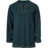 imageMens Pure Cotton Vintage Lace Up Shirts for Pirate Renaissance Viking Medieval Costume Without BeltDark Green