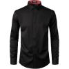 imageMens Stretch MultiUse Long Sleeve Dress Shirts Party Prom Wedding Shirts with Slight SheenBlack