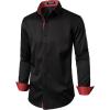 imageMens Stretch MultiUse Long Sleeve Dress Shirts Party Prom Wedding Shirts with Slight SheenBlack