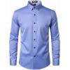 imageMens Stretch MultiUse Long Sleeve Dress Shirts Party Prom Wedding Shirts with Slight SheenBlue