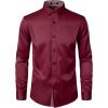 imageMens Stretch MultiUse Long Sleeve Dress Shirts Party Prom Wedding Shirts with Slight SheenBurgundy