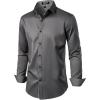 imageMens Stretch MultiUse Long Sleeve Dress Shirts Party Prom Wedding Shirts with Slight SheenDark Grey