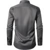 imageMens Stretch MultiUse Long Sleeve Dress Shirts Party Prom Wedding Shirts with Slight SheenDark Grey