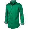 imageMens Stretch MultiUse Long Sleeve Dress Shirts Party Prom Wedding Shirts with Slight SheenGreen