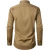 imageMens Stretch MultiUse Long Sleeve Dress Shirts Party Prom Wedding Shirts with Slight SheenKhaki