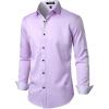 imageMens Stretch MultiUse Long Sleeve Dress Shirts Party Prom Wedding Shirts with Slight SheenLavender Purple