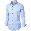 imageMens Stretch MultiUse Long Sleeve Dress Shirts Party Prom Wedding Shirts with Slight SheenLight Blue