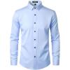 imageMens Stretch MultiUse Long Sleeve Dress Shirts Party Prom Wedding Shirts with Slight SheenLight Blue