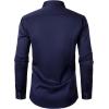 imageMens Stretch MultiUse Long Sleeve Dress Shirts Party Prom Wedding Shirts with Slight SheenNavy Blue