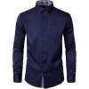 imageMens Stretch MultiUse Long Sleeve Dress Shirts Party Prom Wedding Shirts with Slight SheenNavy Blue