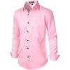 imageMens Stretch MultiUse Long Sleeve Dress Shirts Party Prom Wedding Shirts with Slight SheenPink