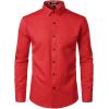 imageMens Stretch MultiUse Long Sleeve Dress Shirts Party Prom Wedding Shirts with Slight SheenRed