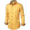 imageMens Stretch MultiUse Long Sleeve Dress Shirts Party Prom Wedding Shirts with Slight SheenYellow