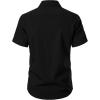 imageMens Stretch Textured Short Sleeve Button Down Shirts Summer Casual Beach Wedding Vacation ShirtBlack