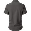 imageMens Stretch Textured Short Sleeve Button Down Shirts Summer Casual Beach Wedding Vacation ShirtDark Grey