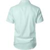 imageMens Stretch Textured Short Sleeve Button Down Shirts Summer Casual Beach Wedding Vacation ShirtLight Green