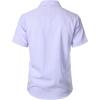 imageMens Stretch Textured Short Sleeve Button Down Shirts Summer Casual Beach Wedding Vacation ShirtLight Purple