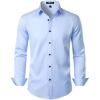 imageMens Stretch MultiUse Long Sleeve Dress Shirts Party Prom Wedding Shirts with Slight SheenLight Blue