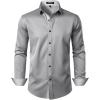 imageMens Stretch MultiUse Long Sleeve Dress Shirts Party Prom Wedding Shirts with Slight SheenLight Grey