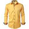 imageMens Stretch MultiUse Long Sleeve Dress Shirts Party Prom Wedding Shirts with Slight SheenYellow
