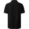 imageMens 2 Piece Outfits Summer Relaxed Fit Walking Suit Casual Cuban Guayabera Shirt and Pants Set Beach VacationBlack