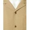 imageMens 2 Piece Outfits Summer Relaxed Fit Walking Suit Casual Cuban Guayabera Shirt and Pants Set Beach VacationKhaki