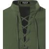 imageMens Pure Cotton Retro Lace Up Shirts for Renaissance Pirate Viking MedievalArmy Green