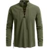 imageMens Pure Cotton Retro Lace Up Shirts for Renaissance Pirate Viking MedievalArmy Green Retro