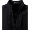 imageMens Pure Cotton Retro Lace Up Shirts for Renaissance Pirate Viking MedievalBlack
