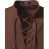 imageMens Pure Cotton Retro Lace Up Shirts for Renaissance Pirate Viking MedievalBrown