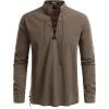 imageMens Pure Cotton Retro Lace Up Shirts for Renaissance Pirate Viking MedievalCoffee Retro