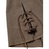 imageMens Pure Cotton Retro Lace Up Shirts for Renaissance Pirate Viking MedievalCoffee Retro