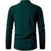 imageMens Pure Cotton Retro Lace Up Shirts for Renaissance Pirate Viking MedievalDark Green