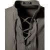 imageMens Pure Cotton Retro Lace Up Shirts for Renaissance Pirate Viking MedievalDark Grey