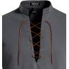 imageMens Pure Cotton Retro Lace Up Shirts for Renaissance Pirate Viking MedievalGreyd