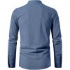 imageMens Pure Cotton Retro Lace Up Shirts for Renaissance Pirate Viking MedievalIndigo Blue