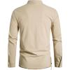 imageMens Pure Cotton Retro Lace Up Shirts for Renaissance Pirate Viking MedievalKhakid