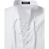 imageMens Pure Cotton Retro Lace Up Shirts for Renaissance Pirate Viking MedievalWhite