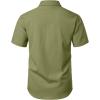 imageMens Stretch Wrinkle Free Short Sleeve Texture Shirt Summer Lightweight Button Down Shirts for Beach VacationArmy Green