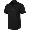 imageMens Stretch Wrinkle Free Short Sleeve Texture Shirt Summer Lightweight Button Down Shirts for Beach VacationBlack