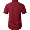 imageMens Stretch Wrinkle Free Short Sleeve Texture Shirt Summer Lightweight Button Down Shirts for Beach VacationBurgundy