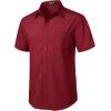 imageMens Stretch Wrinkle Free Short Sleeve Texture Shirt Summer Lightweight Button Down Shirts for Beach VacationBurgundy
