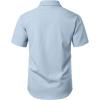 imageMens Stretch Wrinkle Free Short Sleeve Texture Shirt Summer Lightweight Button Down Shirts for Beach VacationCool Blue