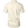 imageMens Stretch Wrinkle Free Short Sleeve Texture Shirt Summer Lightweight Button Down Shirts for Beach VacationCream White