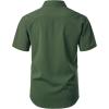 imageMens Stretch Wrinkle Free Short Sleeve Texture Shirt Summer Lightweight Button Down Shirts for Beach VacationDark Green