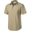 imageMens Stretch Wrinkle Free Short Sleeve Texture Shirt Summer Lightweight Button Down Shirts for Beach VacationKhaki