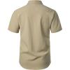 imageMens Stretch Wrinkle Free Short Sleeve Texture Shirt Summer Lightweight Button Down Shirts for Beach VacationKhaki