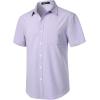 imageMens Stretch Wrinkle Free Short Sleeve Texture Shirt Summer Lightweight Button Down Shirts for Beach VacationLavender Purple